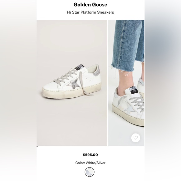 Golden Goose Hi Star platform sneakers white/silver - Picture 7 of 9